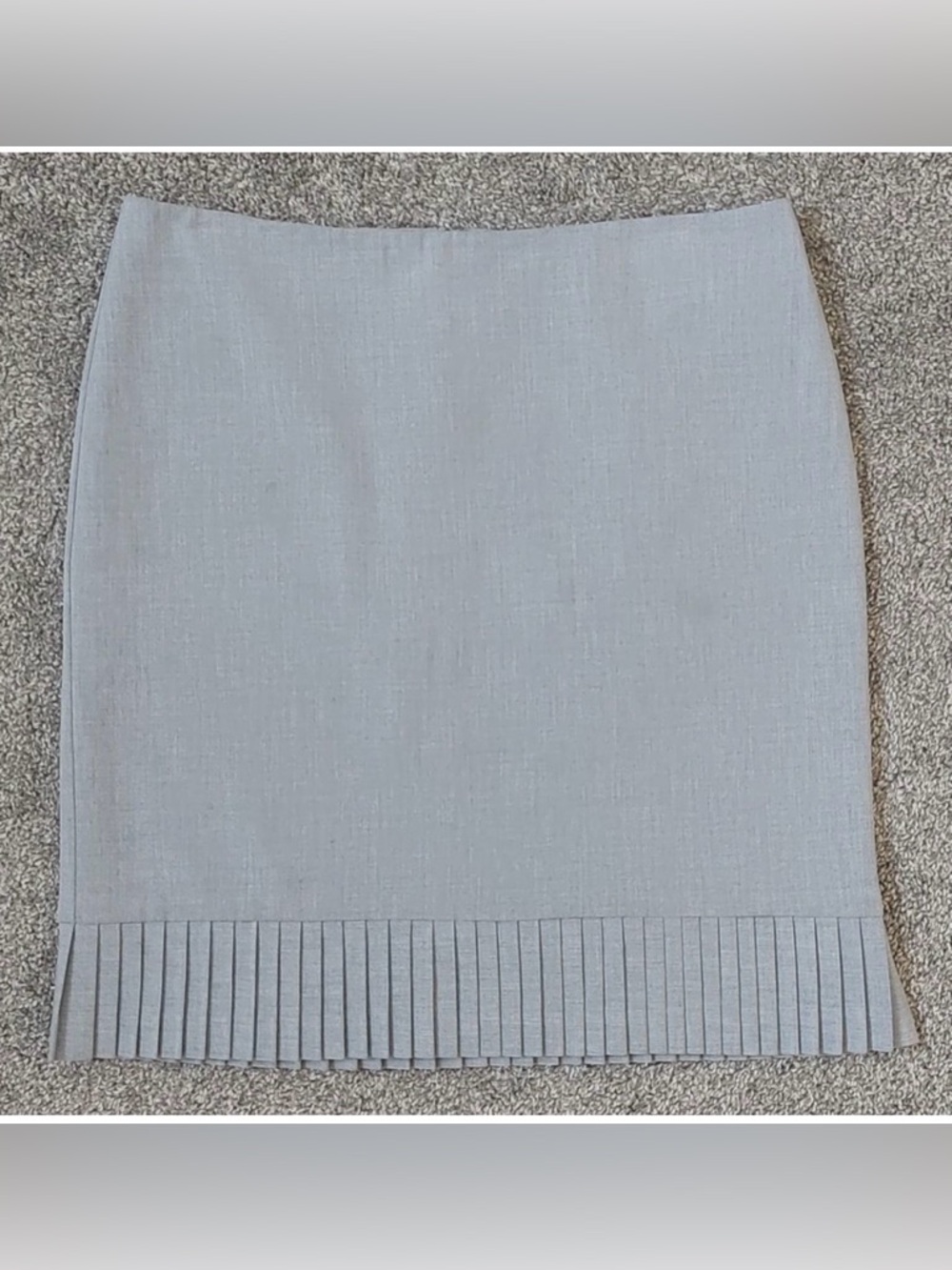 Women's‎ Made In Canada Le Chateau Size 7/8 Pleated Hemline Grey Lined Skirt